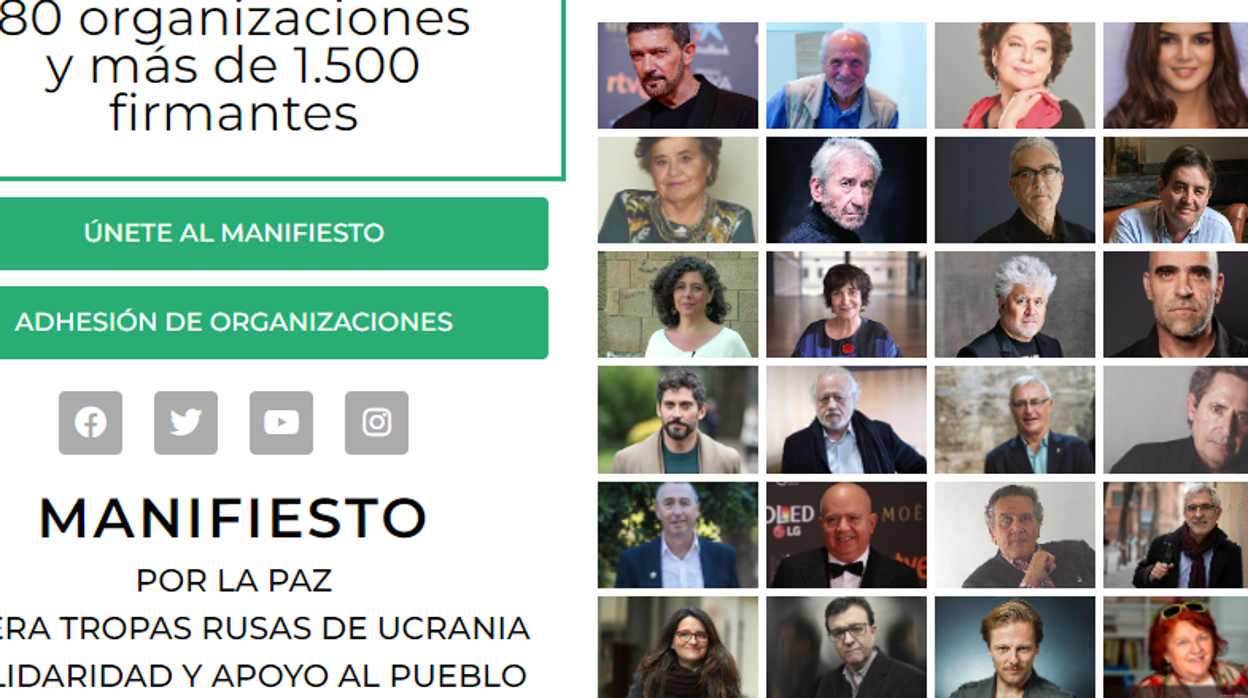 Algunos famosos que se han sumado a la plataforma que pide el fin de la invasión de Ucrania