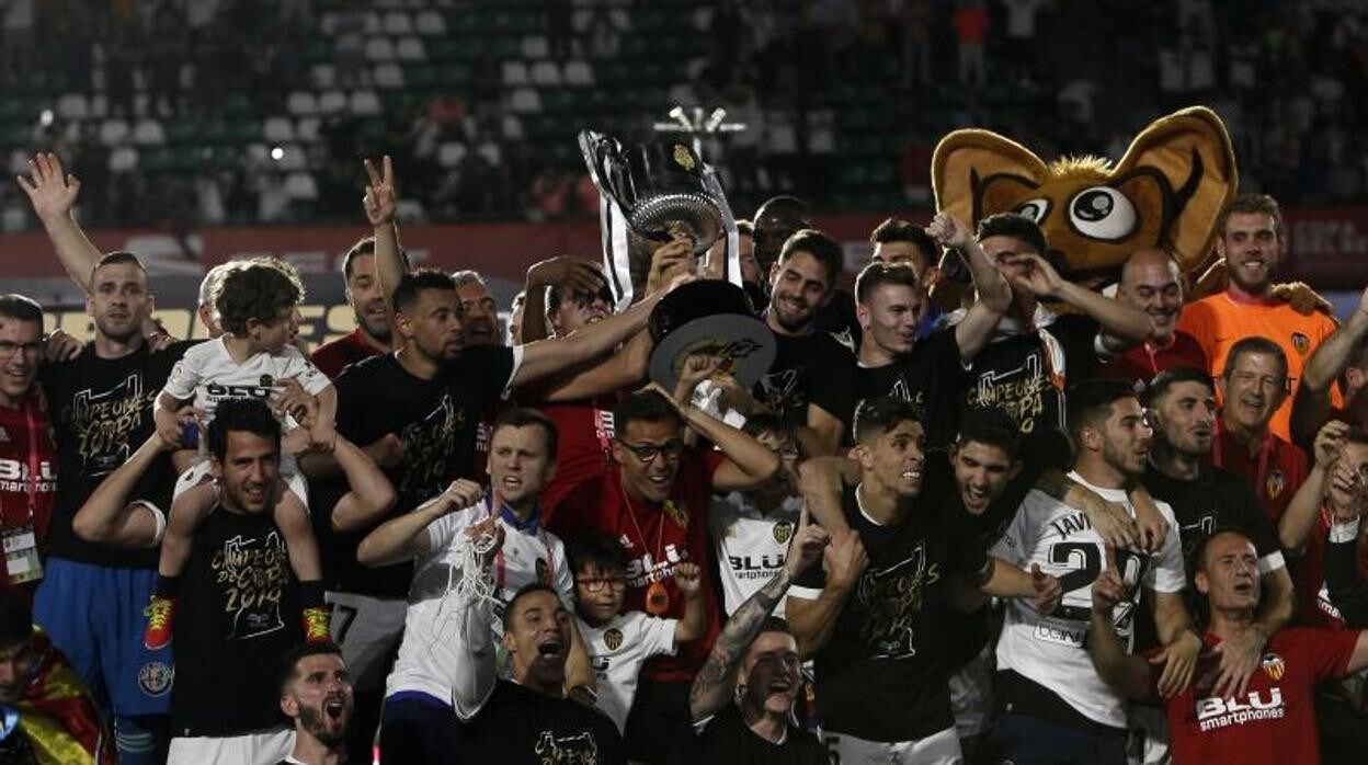 Imagen de archivo tomada durante la celebración de la Copa del Rey 2019 ganada por el Valencia CF