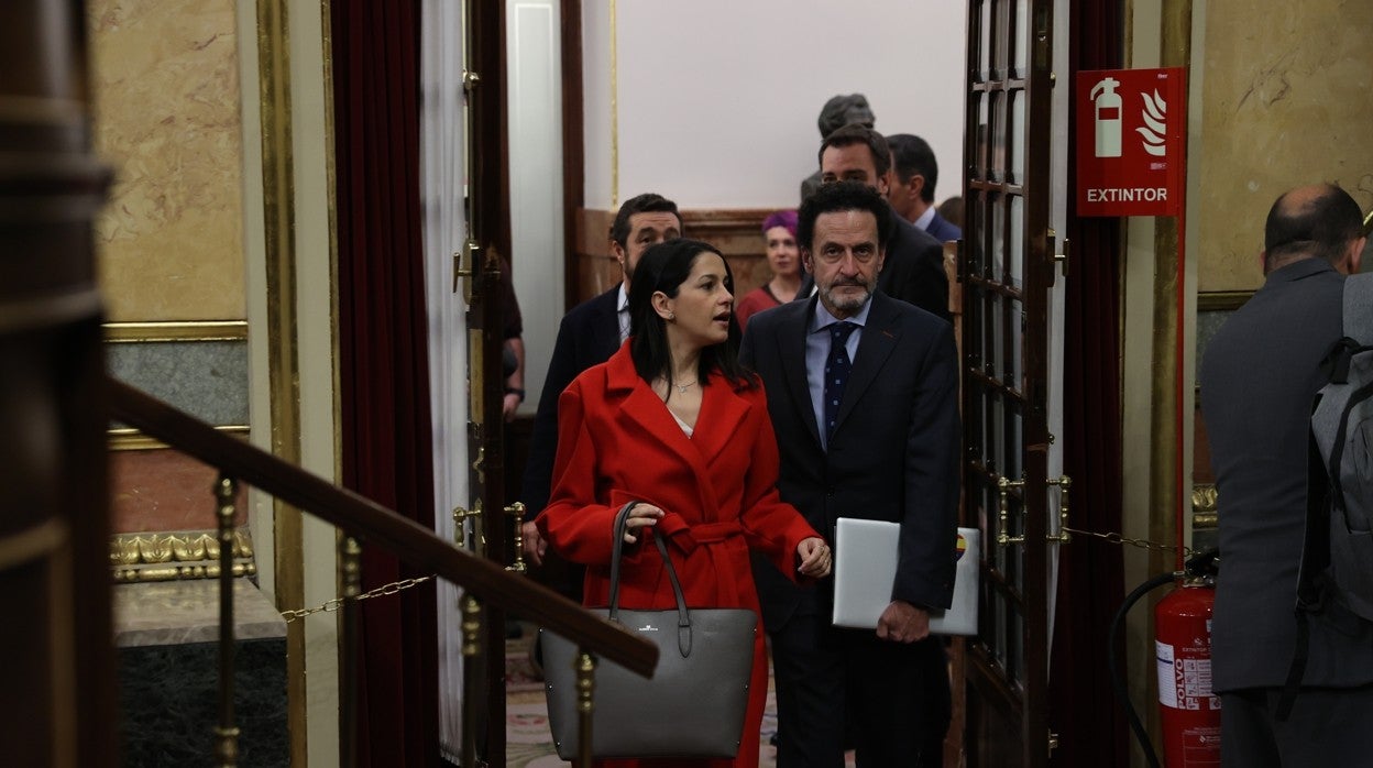 Inés Arrimadas y Edmundo Bal, esta semana, en el Congreso de los Diputados