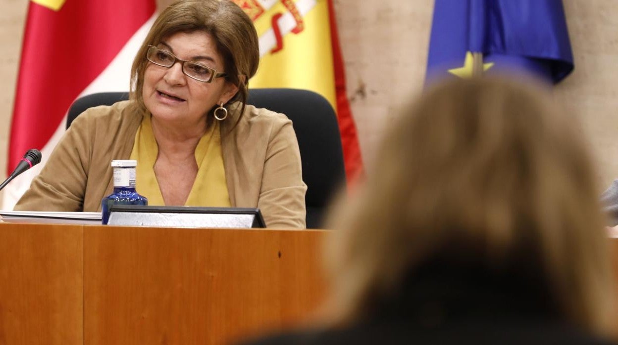 Carmen Amores durante su intervención en las Cortes