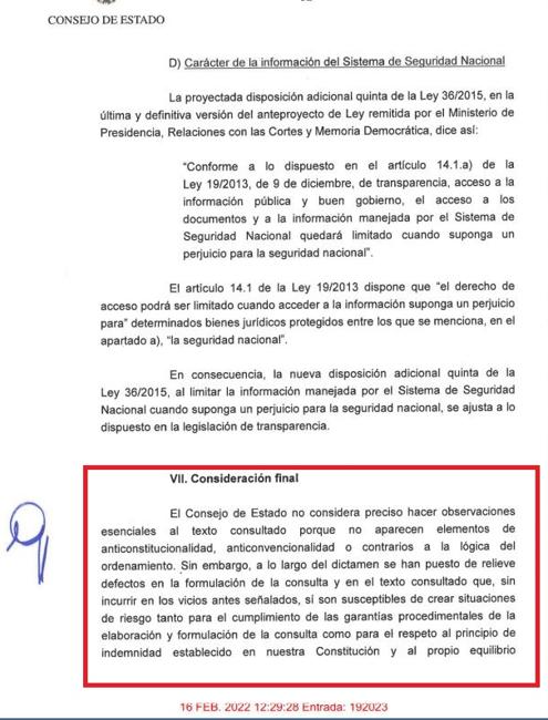 Documento original del informe del Consejo de Estado