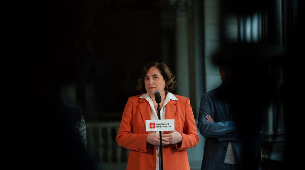 La alcaldesa, en una comparecencia en el Ayuntamiento