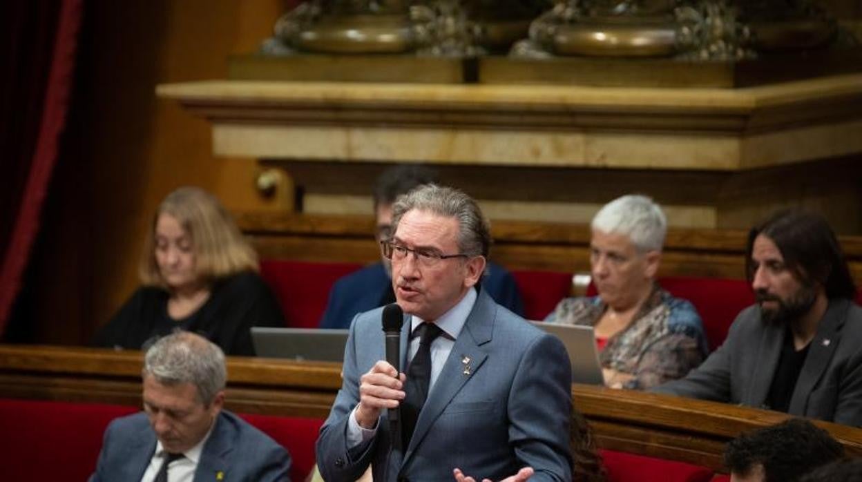 Jaume Giró, durante una sesión en el Parlamento catalá