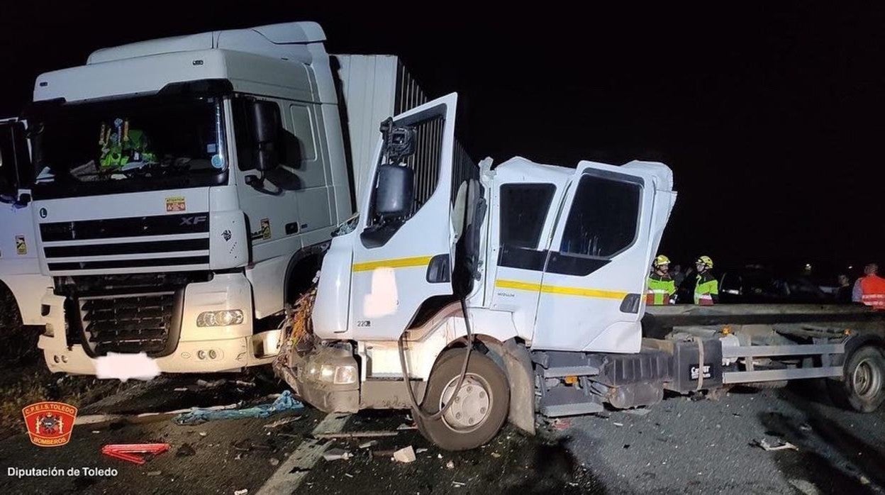 Los camiones implicados en el accidente