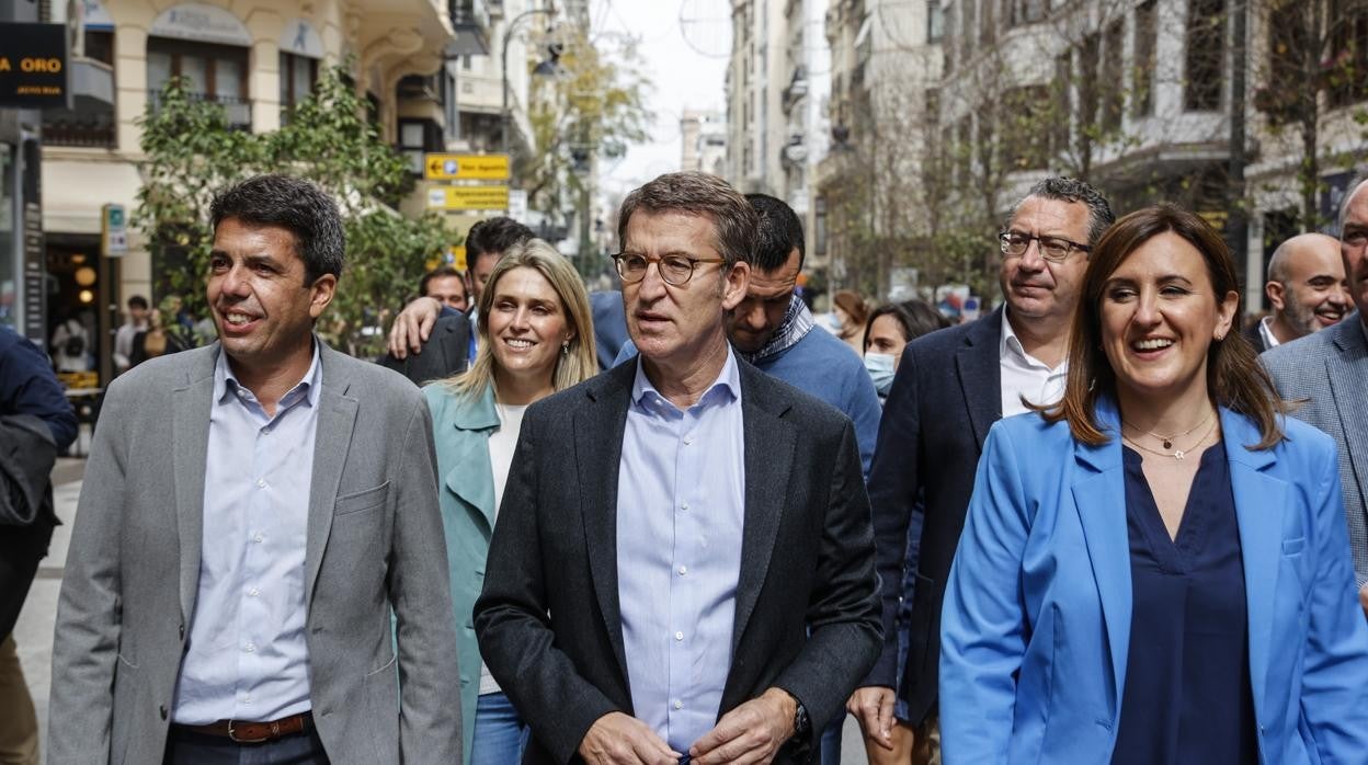 Carlos Mazón, Alberto Núñez Feijóo y María José Catalá