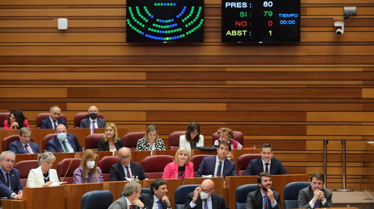 Pleno de las Cortes, durante las votaciones