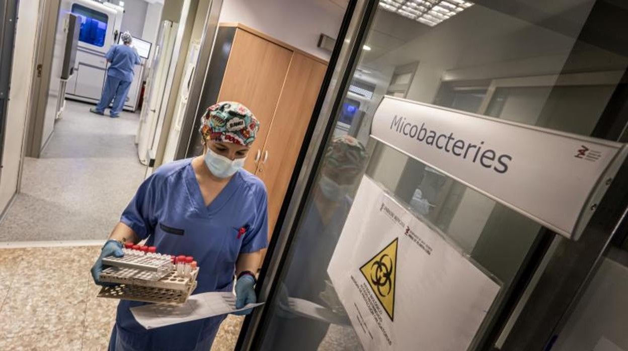 Imagen de archivo de una sanitaria con pruebas PCR en un hospital de Valencia