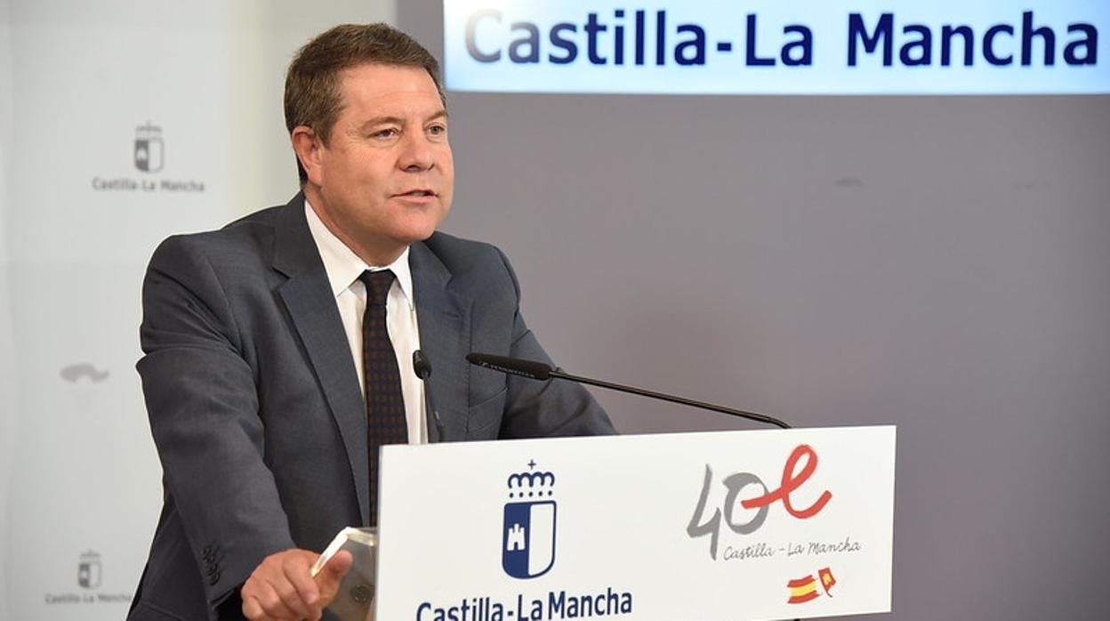 El presidente de Castilla-La Mancha, Emiliano García-Page, durante su comparecencia en Albacete