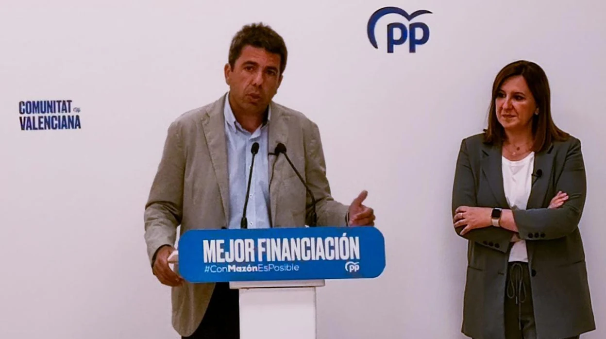 Carlos Mazón y Mª José Catalá, en la sede del PP en Valencia