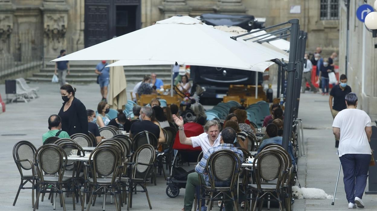 Ambiente en una terraza del centro de la ciudad, la zona donde se tuvieron lugar los hechos