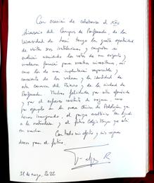 La carta que Felipe VI dejó a la Universidad de León en su visita a Ponferrada