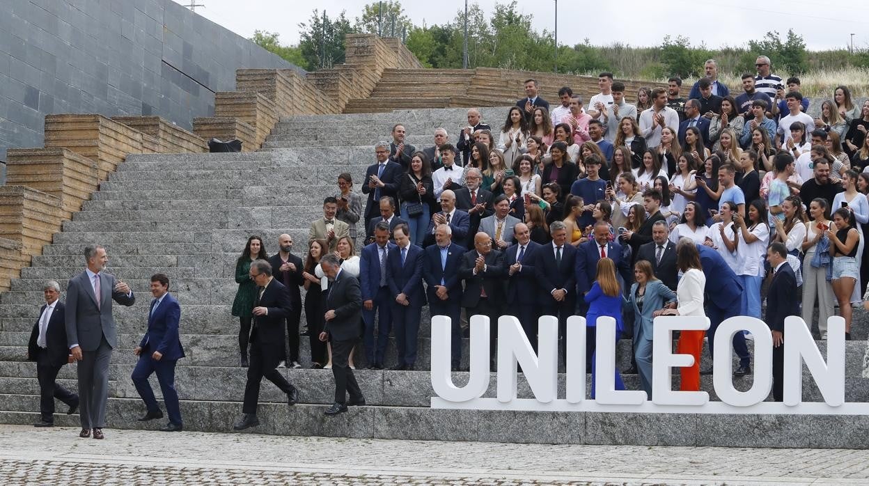 El Rey, durante su visita al Campus de Ponferrada de la Universidad de León