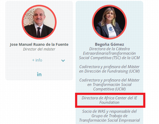 Página web de la cátedra de la Complutense que dirige Begoña Gómez