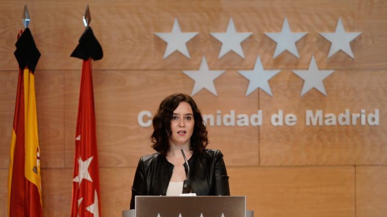 La presidenta de la Comunidad de Madrid Isabel Díaz Ayuso