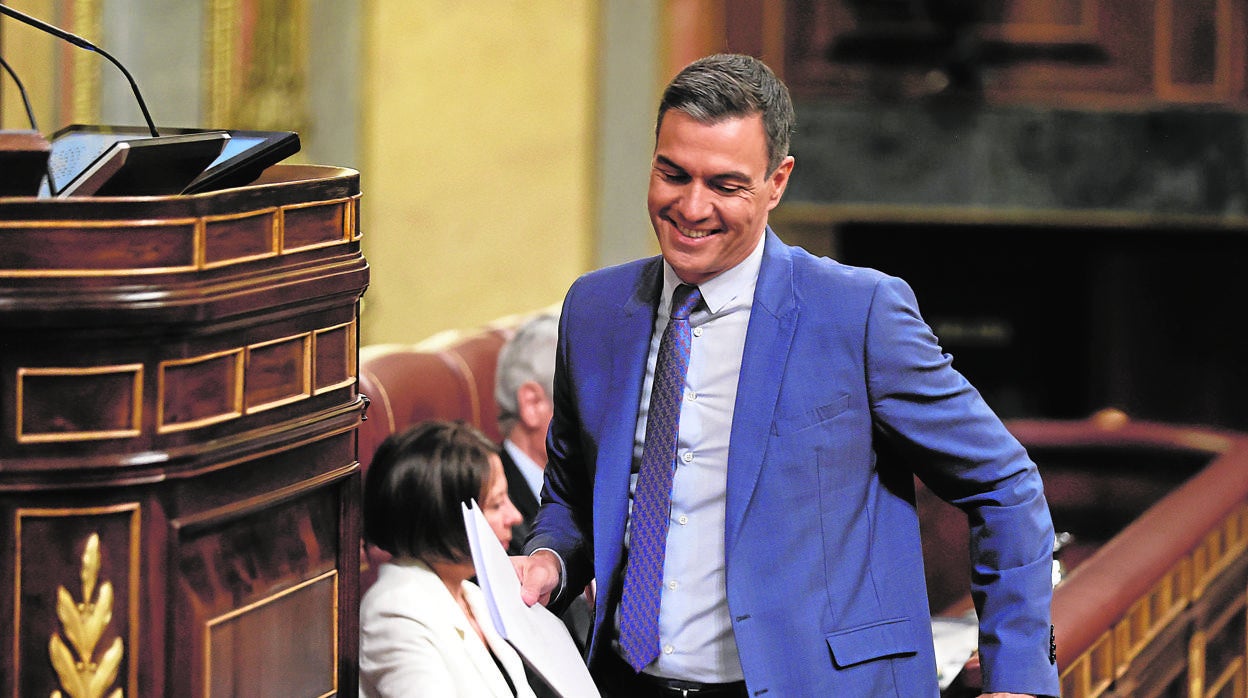 Pedro Sánchez, en su comparecencia ante el Pleno del Congreso para dar cuenta de las relaciones con Argelia
