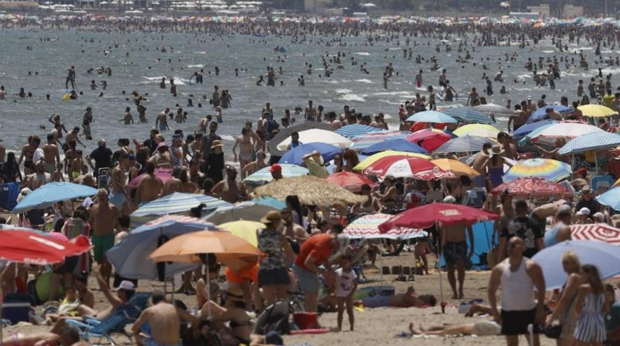 Imagen tomada en la playa de la Malvarrosa en Valencia