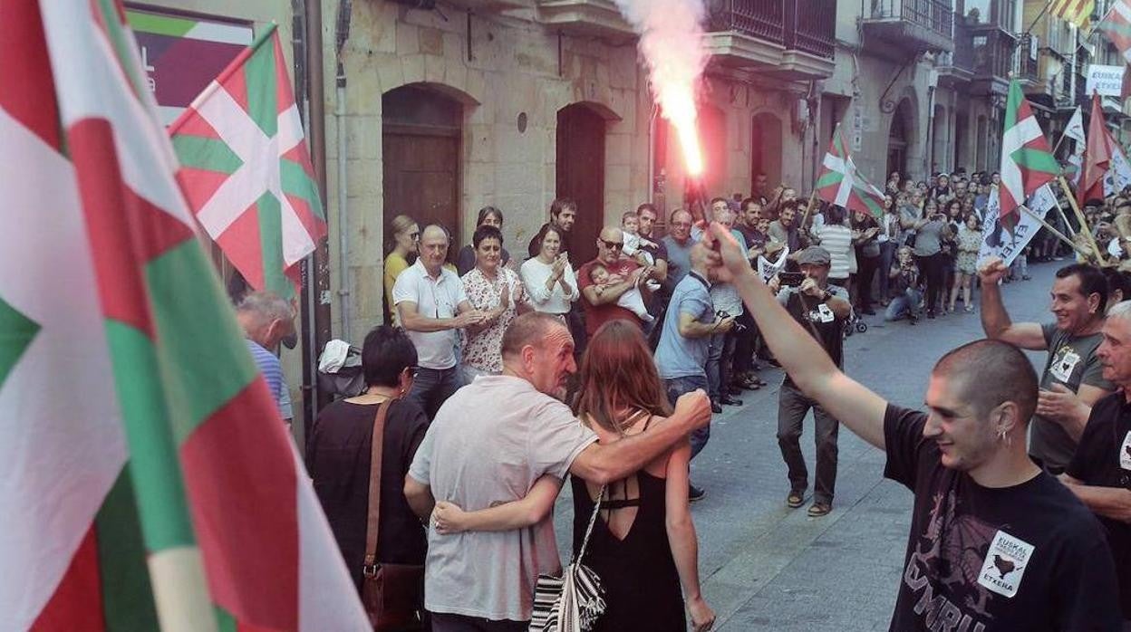 Imágenes de un 'ongi etorri' celebrado en San Sebastián en el año 2019