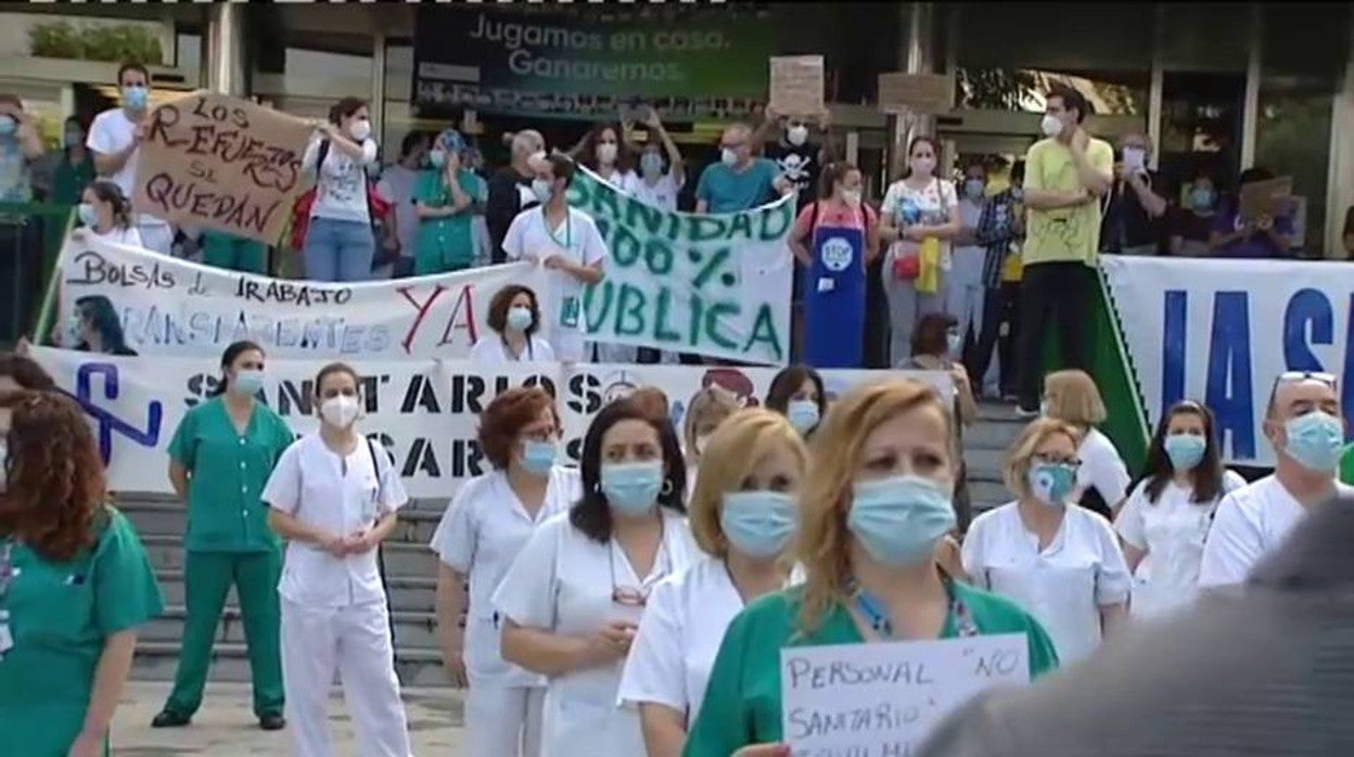 Protestas en Madrid contra la política sanitaria de Ayuso