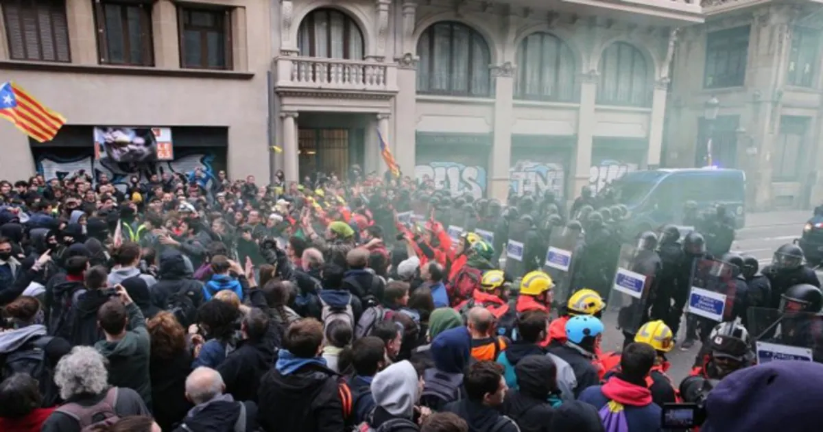 Protesta de los CDR contra la celebración del Consejo de Ministros en Barcelona, en diciembre de 2018
