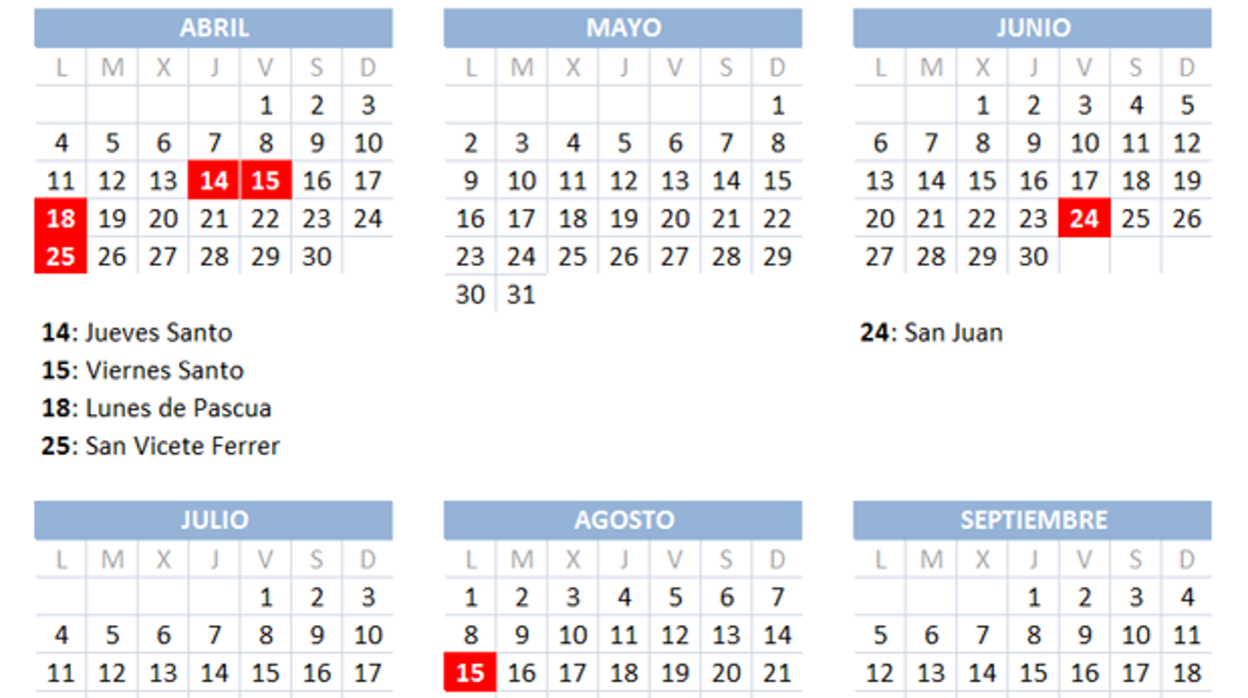 Calendario laboral 2022 en Valencia: ¿dónde es festivo el viernes 24 de junio por San Juan?