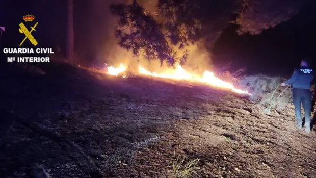 La Guardia Civil investiga a cuatro personas por un incendio forestal en Olmedilla de Alarcón el 16 de abril