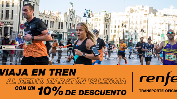 Los corredores tendrán descuento para viajar con Renfe al Medio y al Maratón Valencia