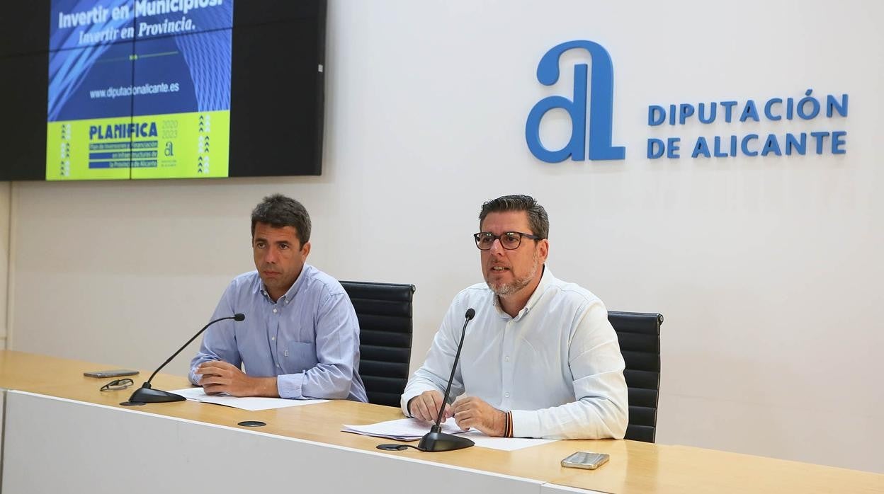 Carlos Mazón y Javier Gutiérrez, en la Diputación de Alicante