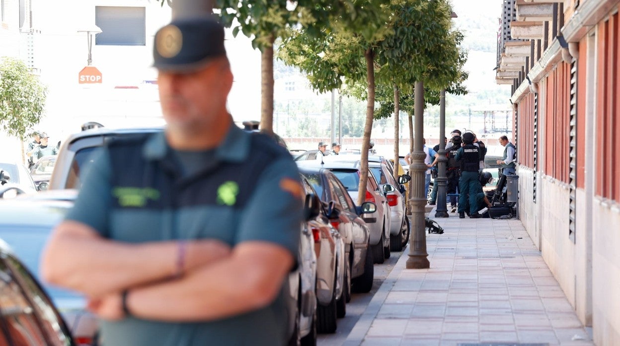 Un amplio dispositivo de la Guardia Civil trabajó en la detención del tiroteo mortal en Santovenia de Pisuerga (Valladolid)