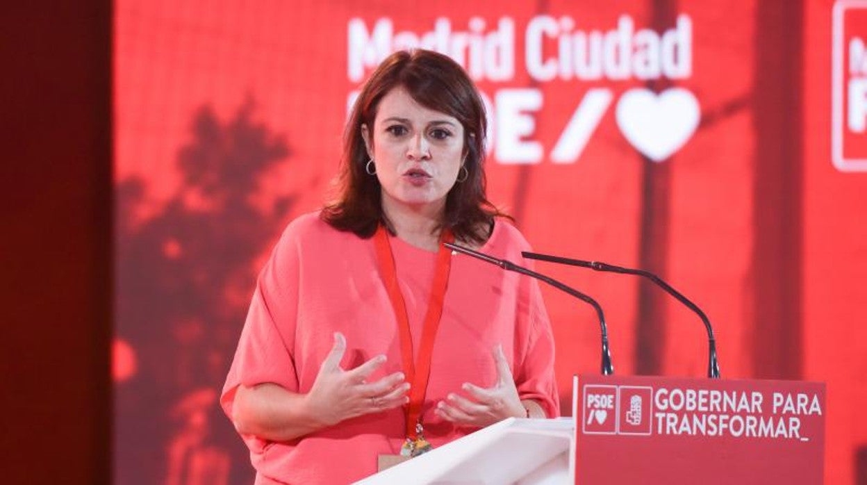 La vicesecretaria general del PSOE, Adriana Lastra, ayer en la clausura de la convención política de Madrid