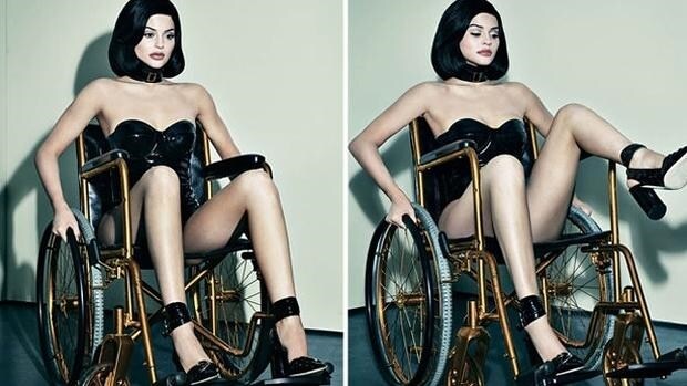Kylie Jenner incendia las redes sociales al posar en una silla de ruedas