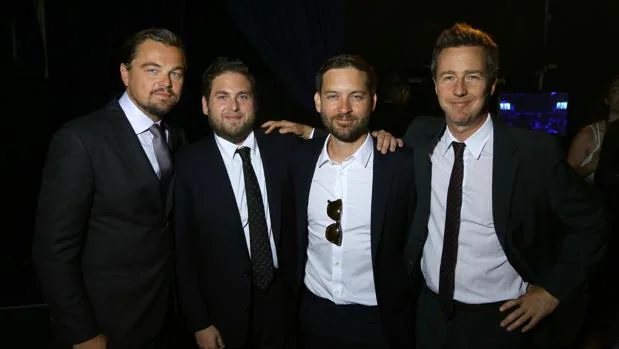 Leonardo DiCaprio, Jonah Hill, Tobey Maguire y Edward Norton, en la gala celebrada en Saint-Tropez