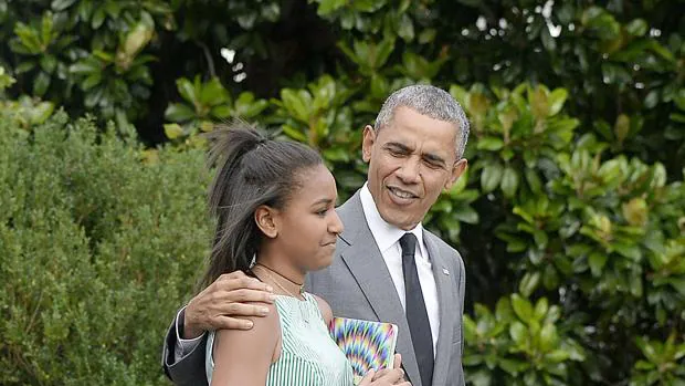 Barack Obama y su hija, Sasha