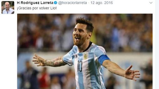 Larreta agradeció en sus redes el regreso de Messi a la selección argentina