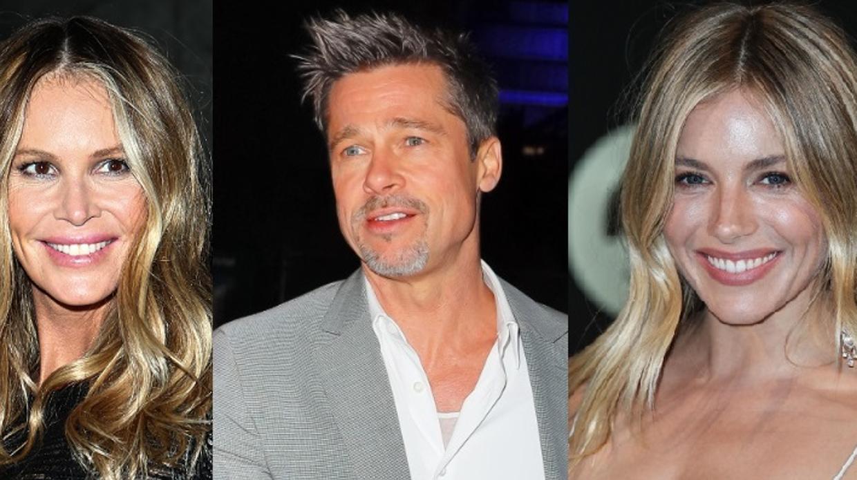 Brad Pitt entre dos rubias, ¿Elle Macpherson o Sienna Miller?