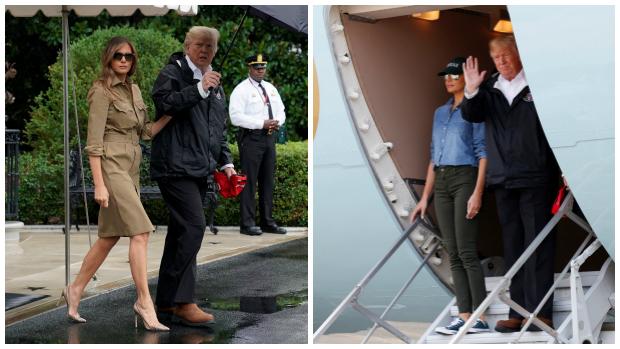Melania Trump vuelve a utilizar tacones para visitar a las víctimas del huracán