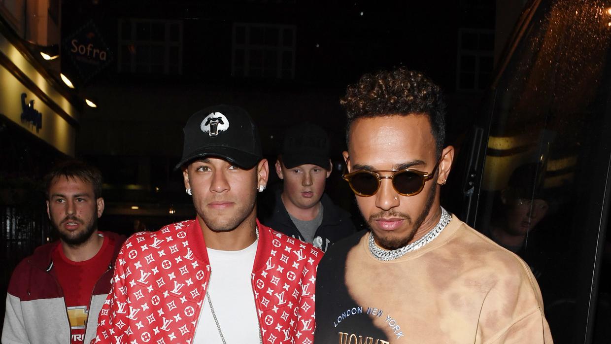 Neymar y Lewis Hamilton en Londres
