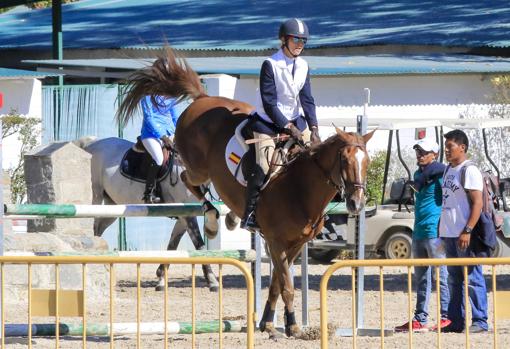 La Infanta Elena en la pista de ensayo, antes de participar en la competición