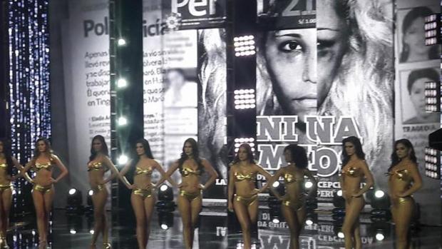 Las candidatas de Miss Perú, criticadas por condenar la violencia contra la mujer desfilando en bikini