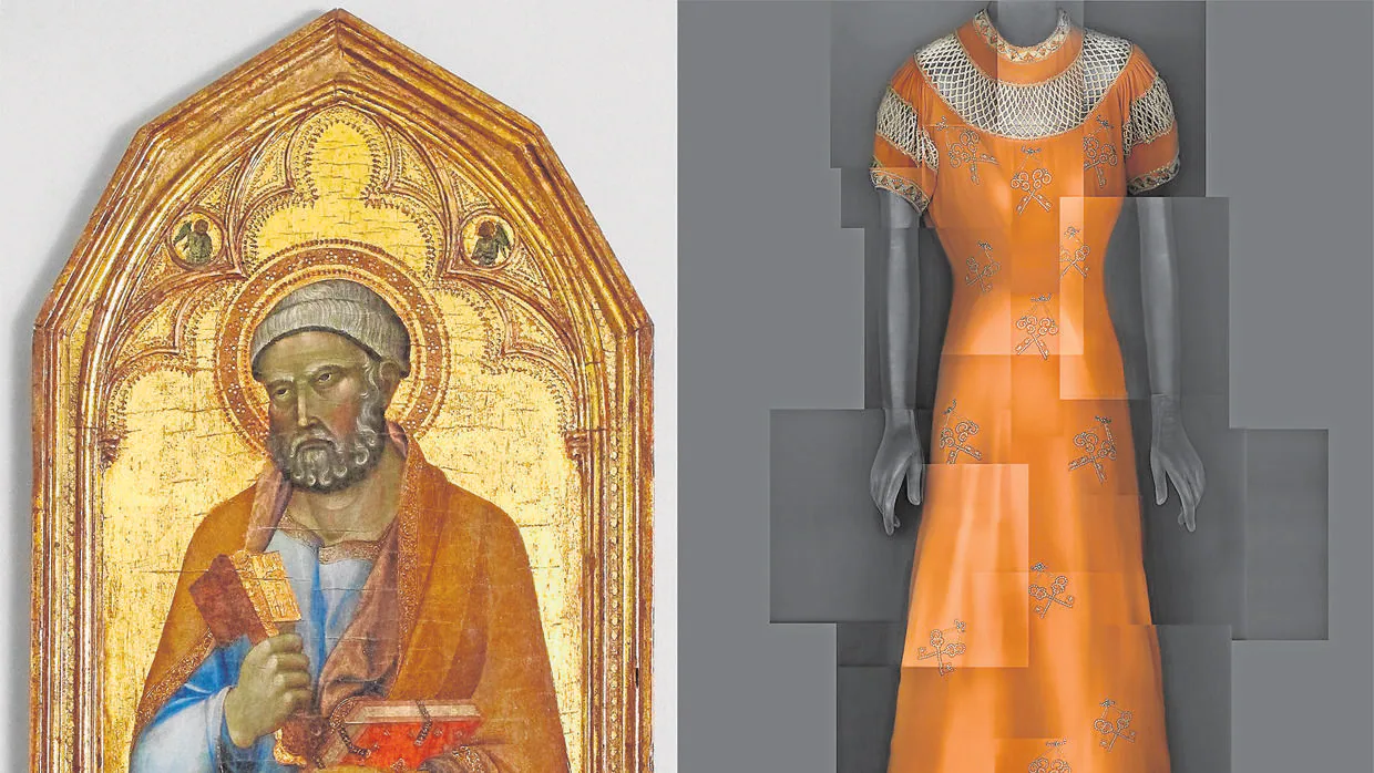 Vestido de Elsa Schiaparelli inspirado en el San Pedro medieval del siglo XIV