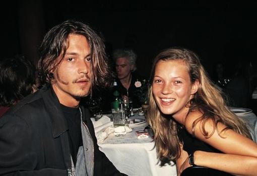 Kate Moss junto a Jhonny Depp