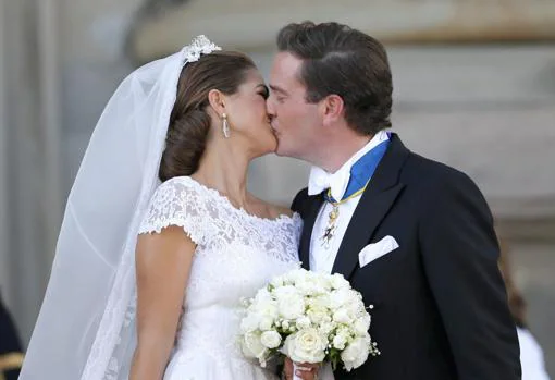 La Princesa Magdalena y Chris O'Neill el día de su boda