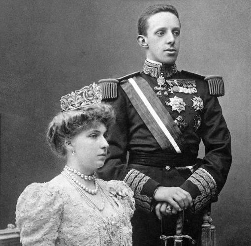 Fotografía de la boda de Victoria Eugenia de Inglaterra con Alfonso XIII