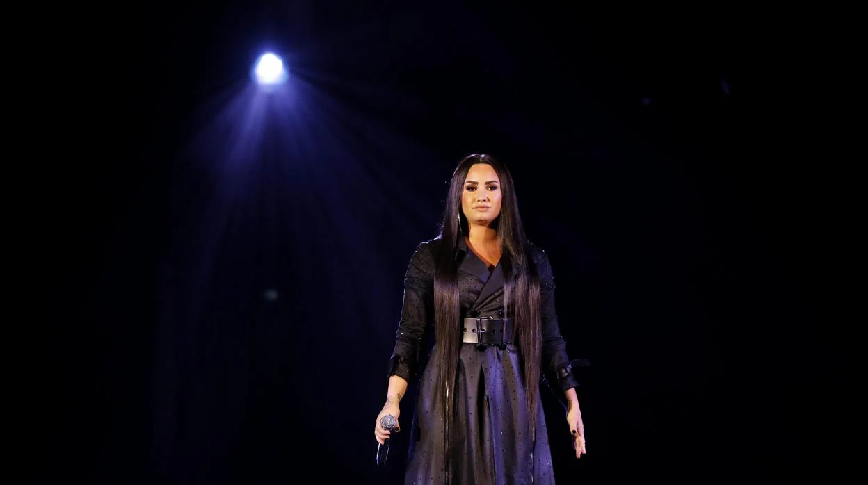 Demi Lovato durante un concierto en Suecia en junio de este año