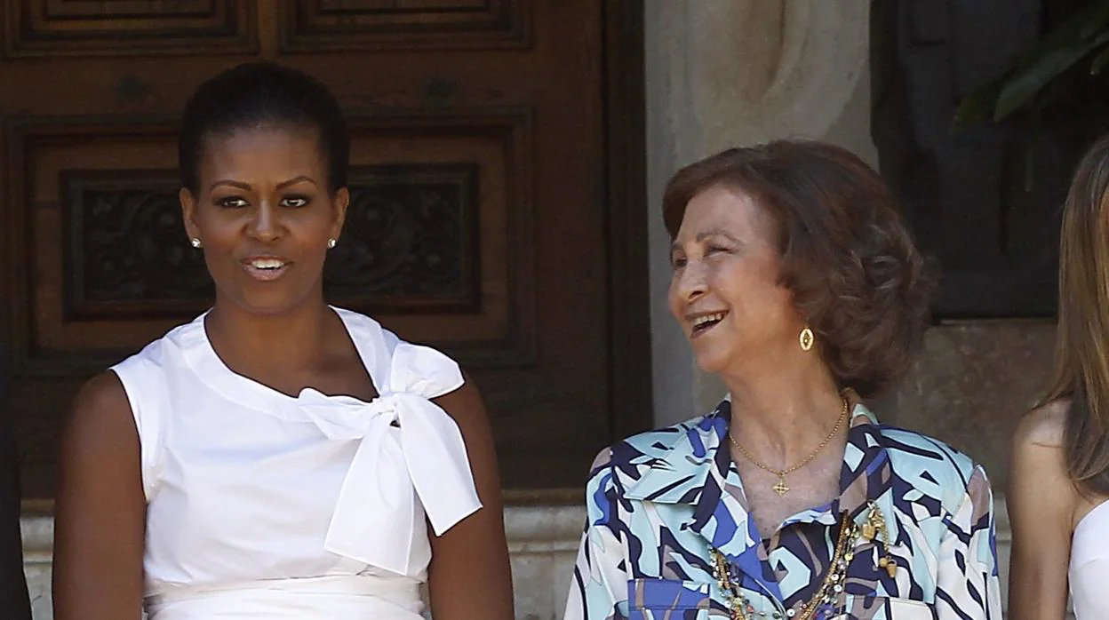 Michelle Obama y la Reina Sofía (imagen de archivo)