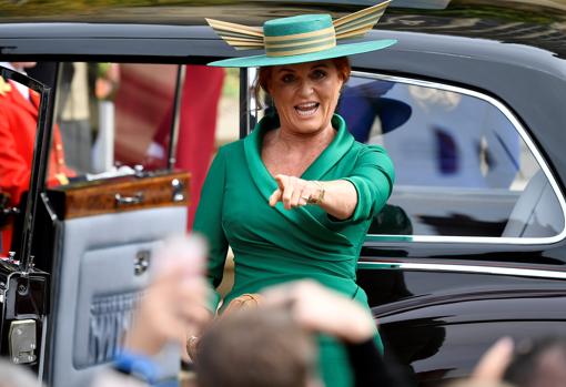 Sarah Ferguson, a su llegada a la capilla de San Jorge del castillo de Windsor