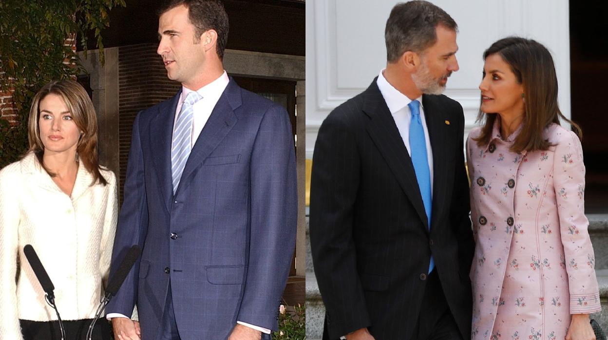 Don Felipe y Doña Letizia en 2003 y 2018