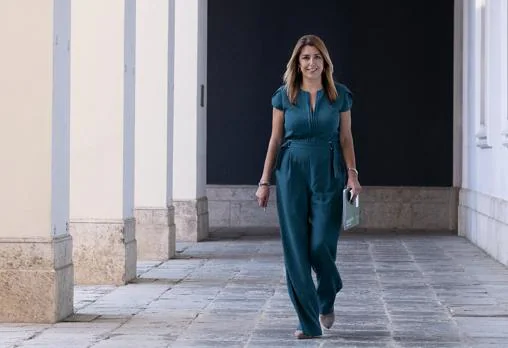 La presidenta de la Junta de Andalucía durante el anuncio del adelanto electoral