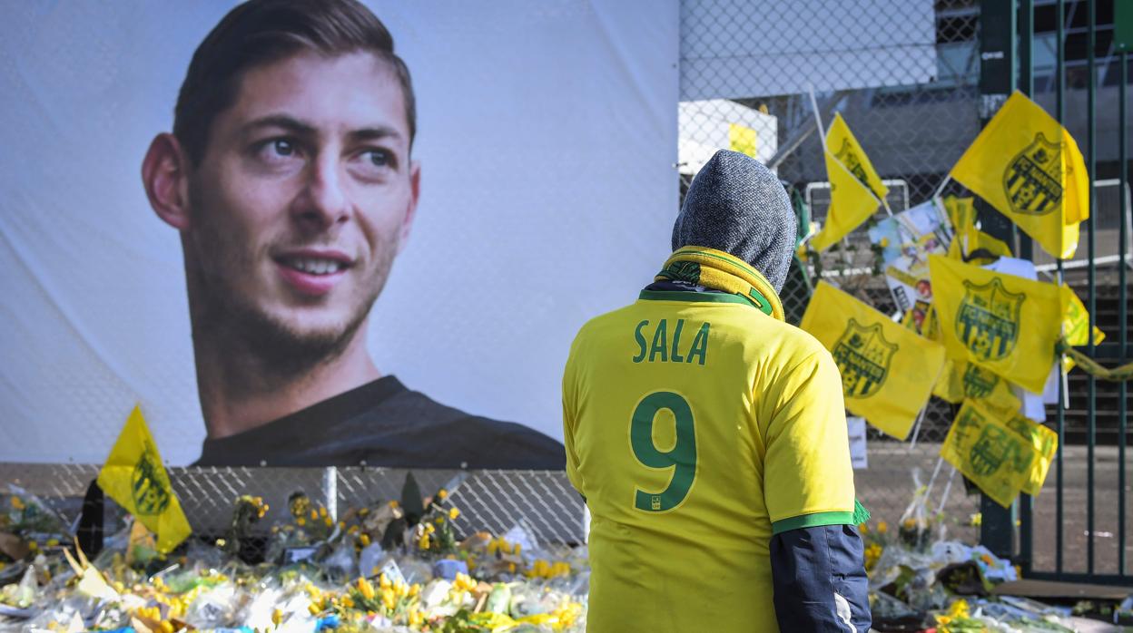 Tributo a Emiliano Sala el pasado fin de semana en Nantes