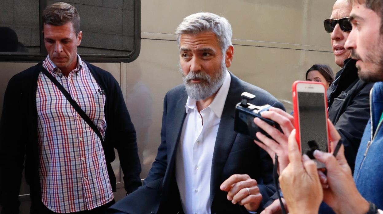 George Clooney, durante el rosaje en Madrid