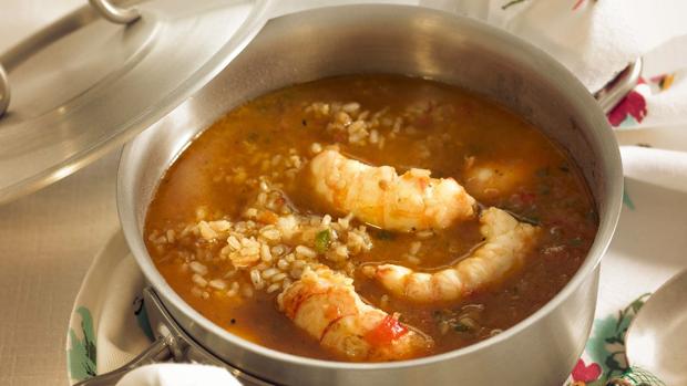 Receta de arroz meloso de rape y carabineros